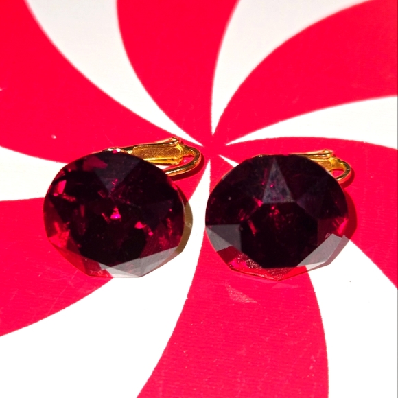 Vogue Ruby (faux) Vintage Runway Earrings - Picture 2 of 11